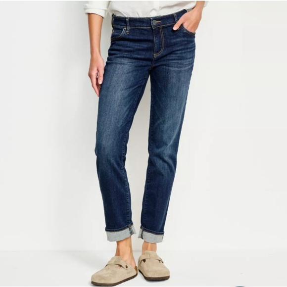 Kut from the Kloth Catherine Mid-Rise Boyfriend Dark Blue Jeans Size 14 NWT - Picture 14 of 14